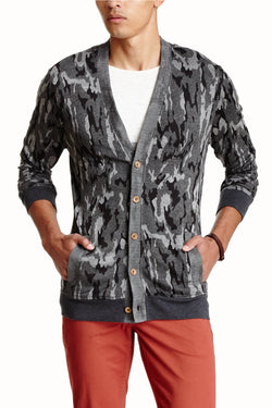 Cohesive & Co. Grey Gerome Camouflaged Cardigan thumbnail 1