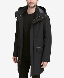 Cole Haan Bonded Car Coat Parka Black thumbnail 3