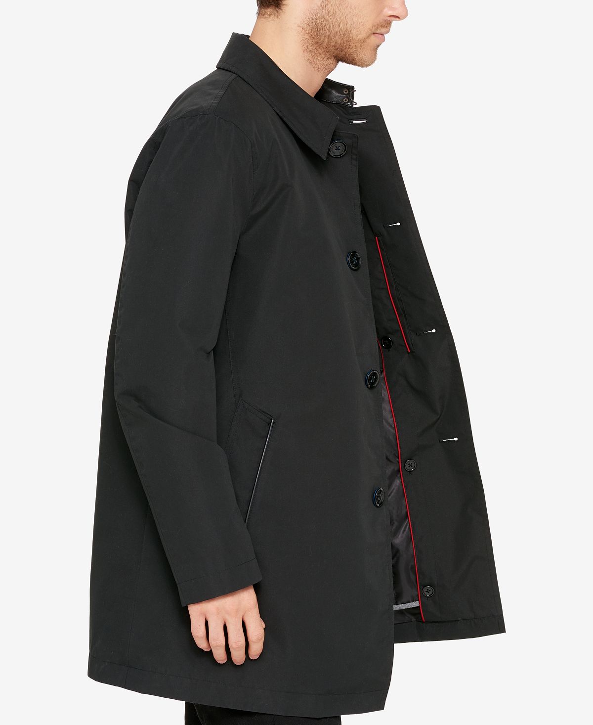 Cole Haan Car Coat With Removable Liner Black
