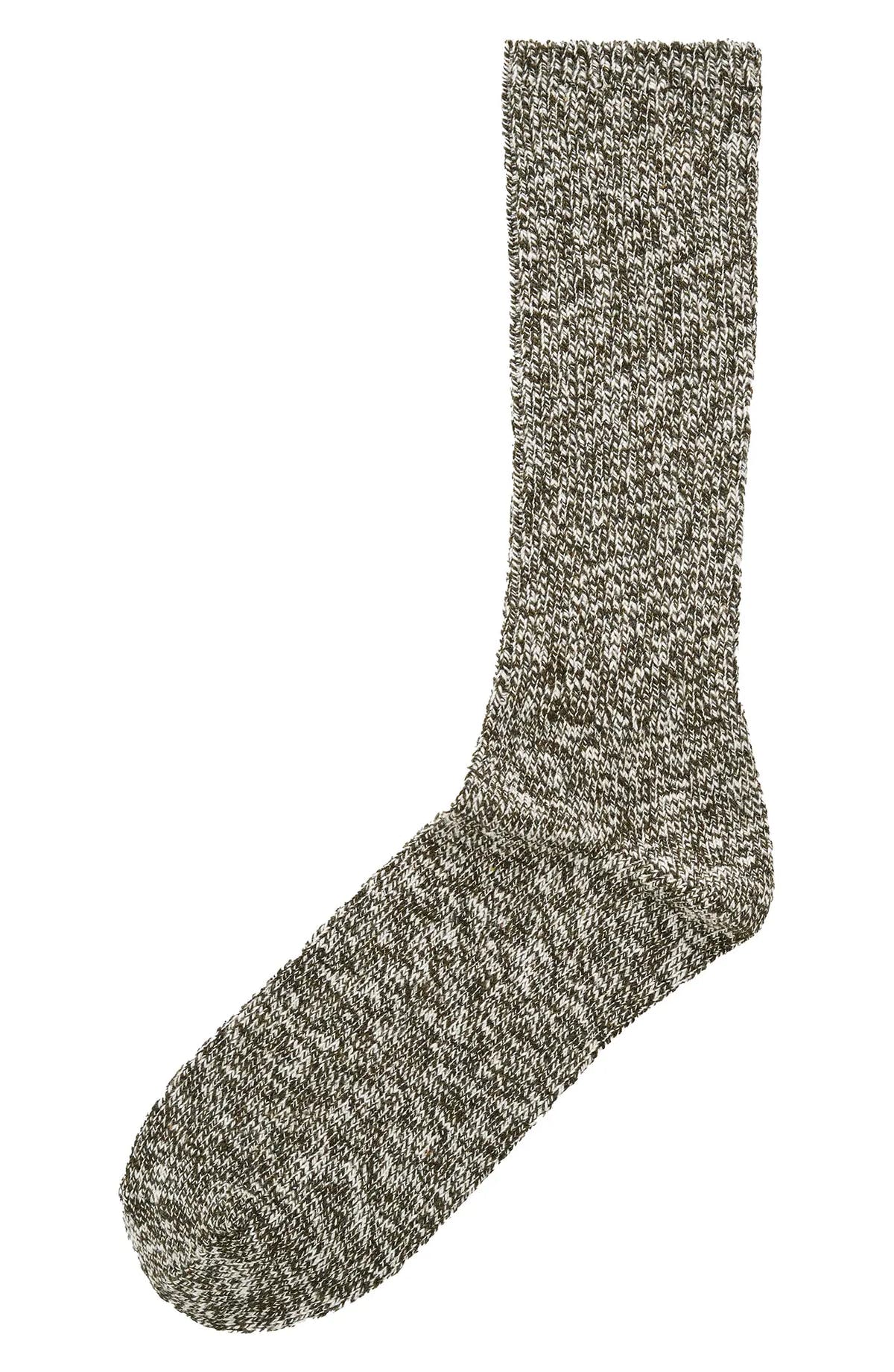 Cole Haan Casual Crew Socks in Dark Green/Cream