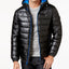 Cole Haan Faux-leather Puffer Coat Black/Blue