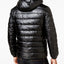 Cole Haan Faux-leather Puffer Coat Black/Blue