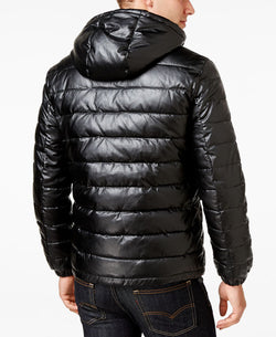 Cole Haan Faux-leather Puffer Coat Black/Blue thumbnail 2