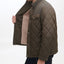 Cole Haan Mixed Media Diamond Quilt With Faux Sherpa Lining Coat Olive