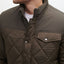Cole Haan Mixed Media Diamond Quilt With Faux Sherpa Lining Coat Olive