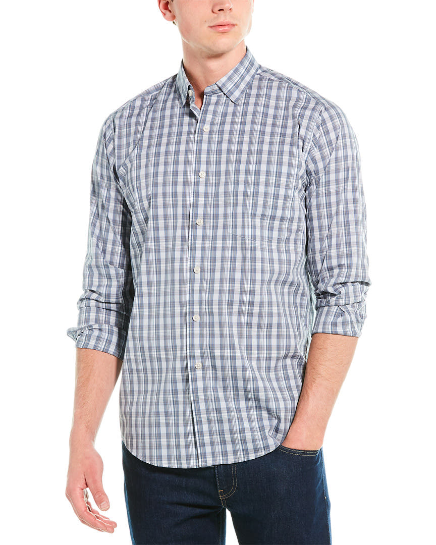 Cole Haan Plaid Woven Shirt blue