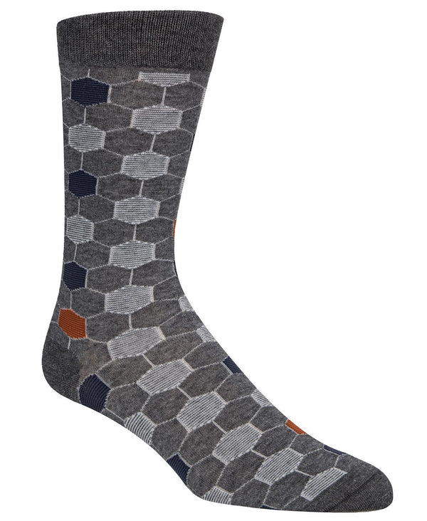 Cole Haan Polygon Socks Charcoal Htr