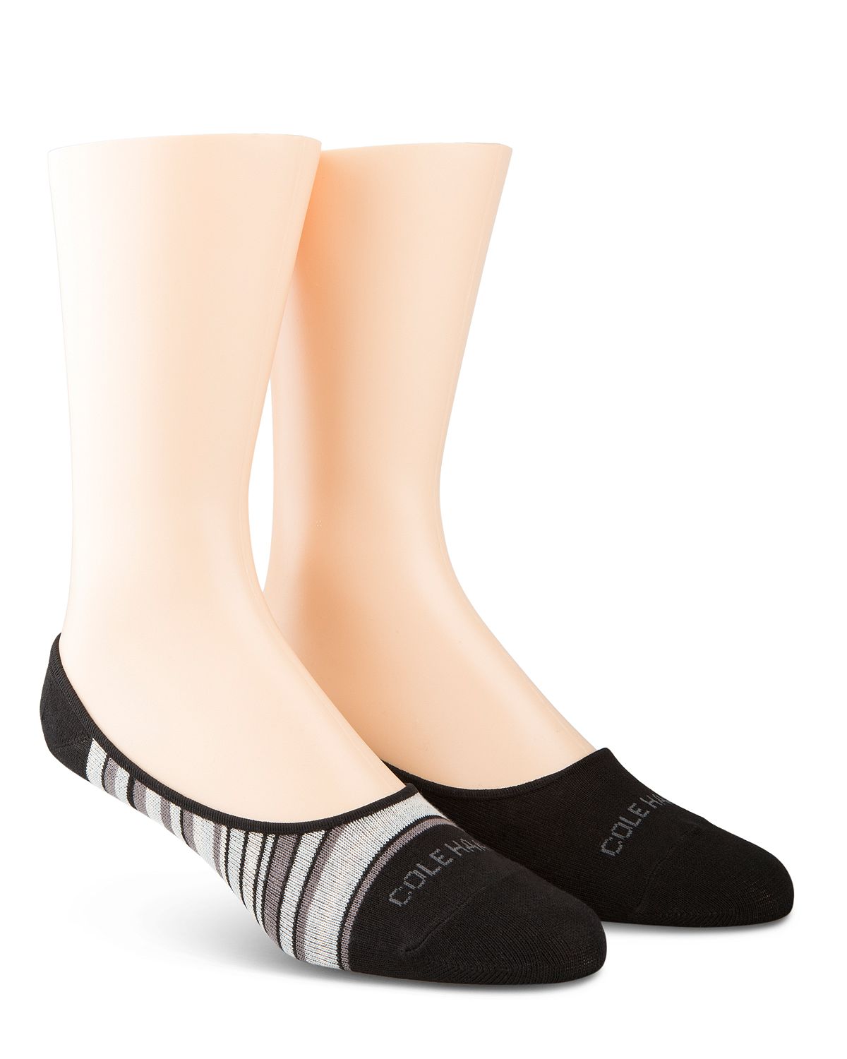 Cole Haan Town Stripe Liner Socks Pack Of 2 Black