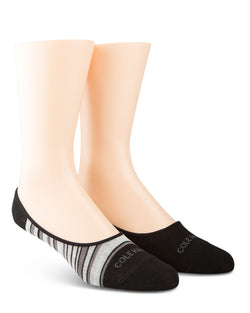 Cole Haan Town Stripe Liner Socks Pack Of 2 Black thumbnail 1