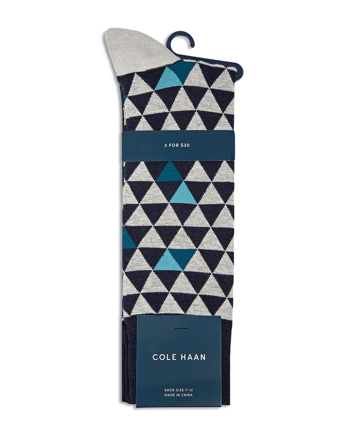 Cole Haan Triangle Print Socks Glacier Gray