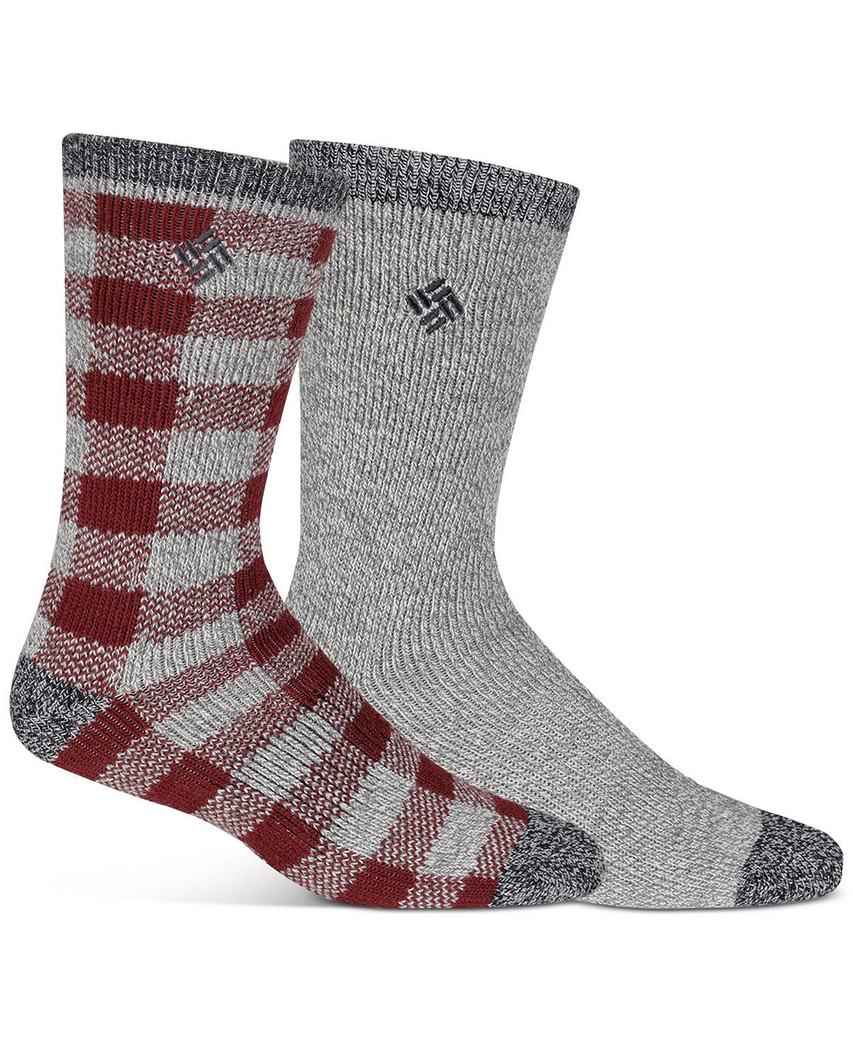 Columbia Buffalo Plaid Crew Socks Grey