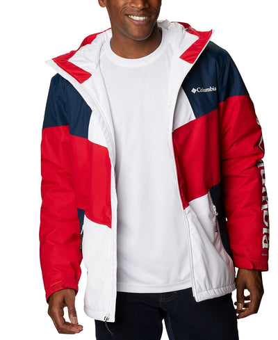 Columbia Hazel Deli Colorblocked Hooded Jacket Columbia Navy, White, And Mountain Red