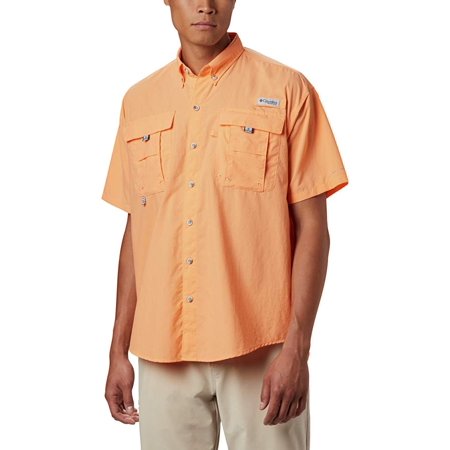 Columbia Mens Bahama Ii Short Sleeve Shirt Orange