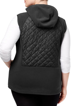 Columbia PLUS Black Warmer Days Quilted Hooded Fleece Vest thumbnail 2