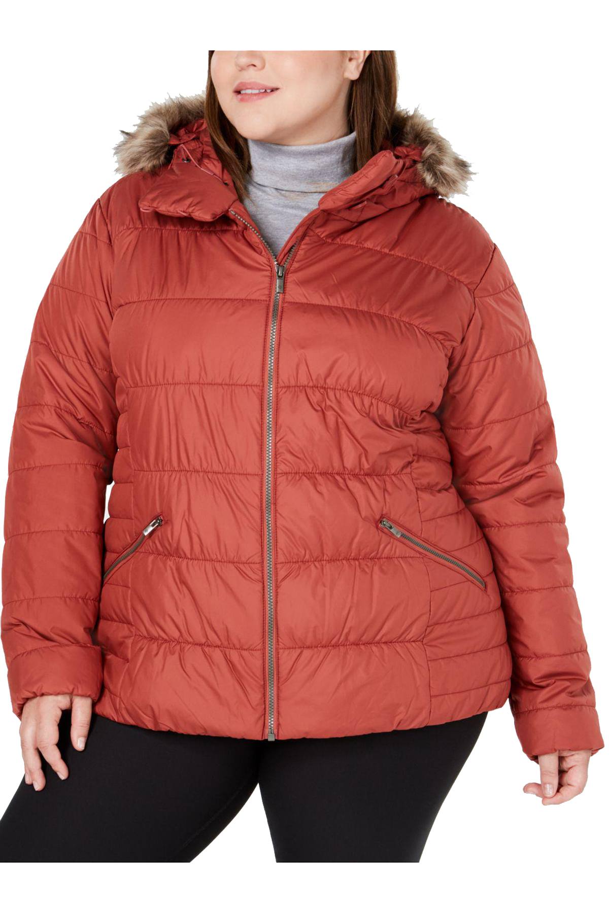 Columbia PLUS Rose-Dust Sparks Lake Thermal Coil Hooded Faux-Fur Trim Jacket