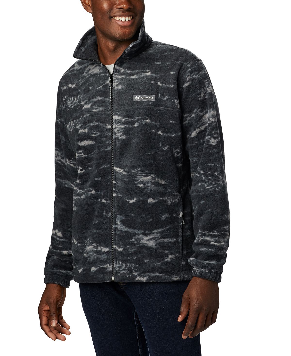 Columbia Printed Steens Fleece Jacket Black Texture Camo