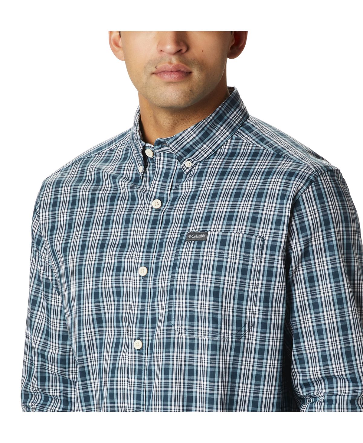 Columbia Rapid Rivers Ii Long Sleeve Shirt Night Shadow Small Plaid