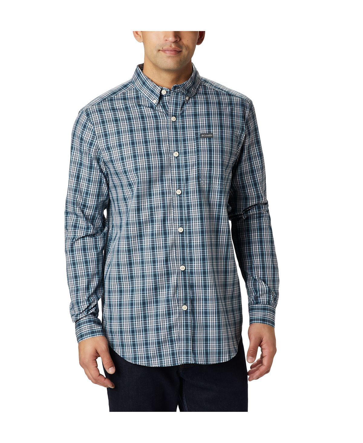Columbia Rapid Rivers Ii Long Sleeve Shirt Night Shadow Small Plaid