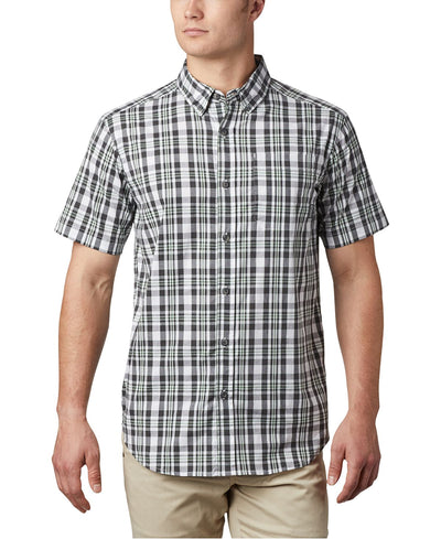 Columbia Rapid Rivers Short Sleeve Shirt Shark Medium Plaid