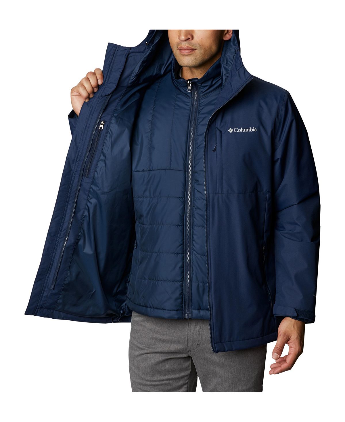 Columbia Ridge Gates Interchange Jacket Colegiate Navy, Dobby CheapUndies