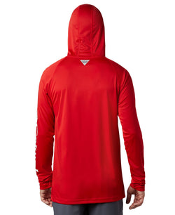 Columbia Terminal Tackle Upf 50 Hoodie Red Spark, White Logo thumbnail 2