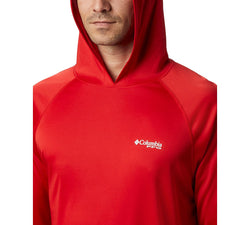 Columbia Terminal Tackle Upf 50 Hoodie Red Spark, White Logo thumbnail 4