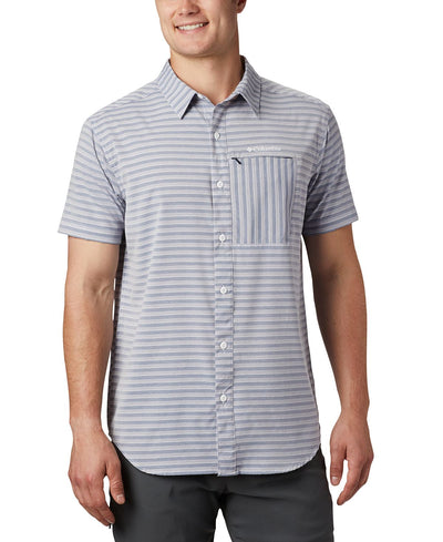Columbia Twisted Creek Ii Moisture-wicking Upf 30 Stripe Shirt Collegiate Navy Stripe