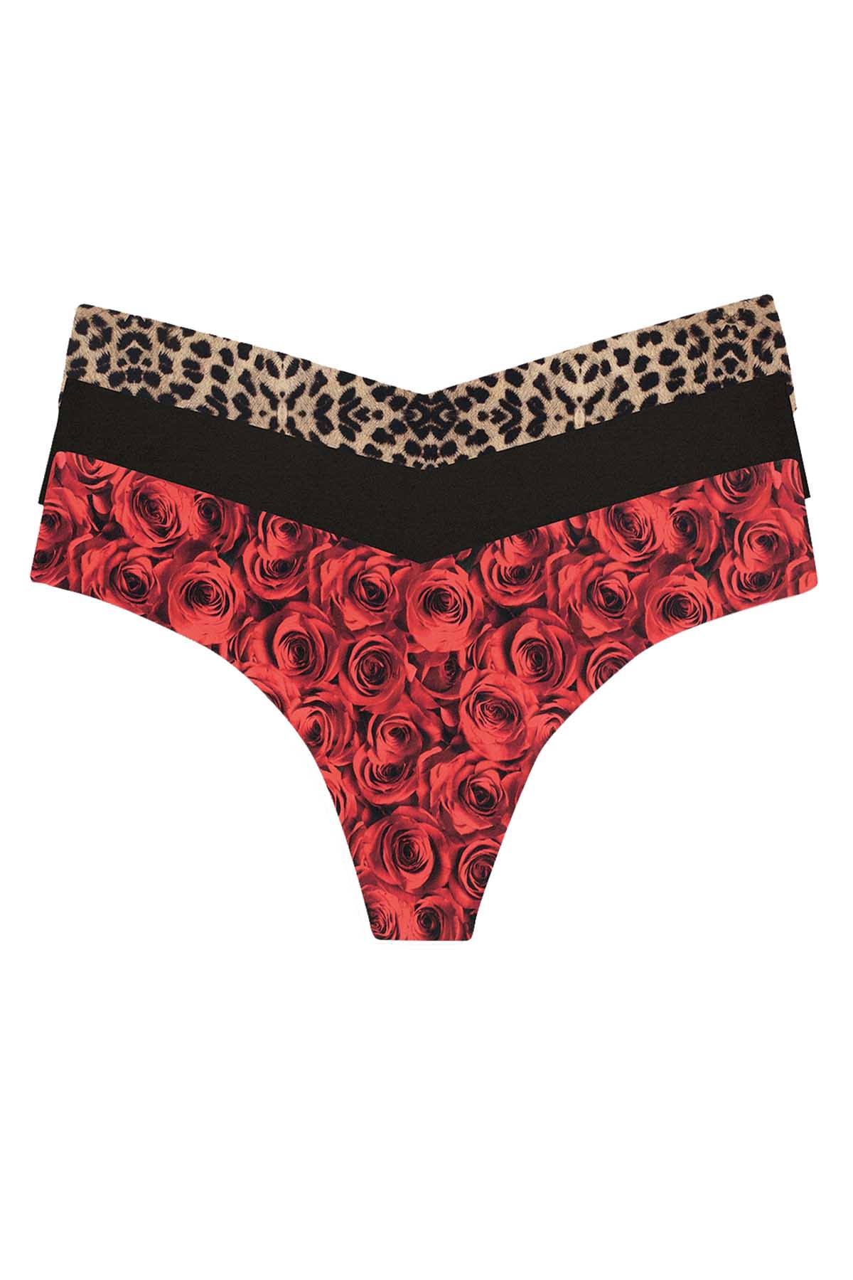 Commando Red/Black/Animal Classic Thong 3-Pack