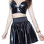 Coquette Black Pleather Flirty Circle Skirt