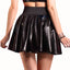 Coquette Black Pleather Flirty Circle Skirt