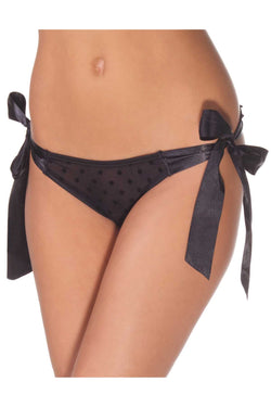 Coquette Black Polka Dot Mesh Panty thumbnail 2