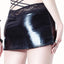 Coquette Black Strappy Wet-Look Skirt