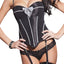 Coquette Black Taffeta Rhinestone Corset