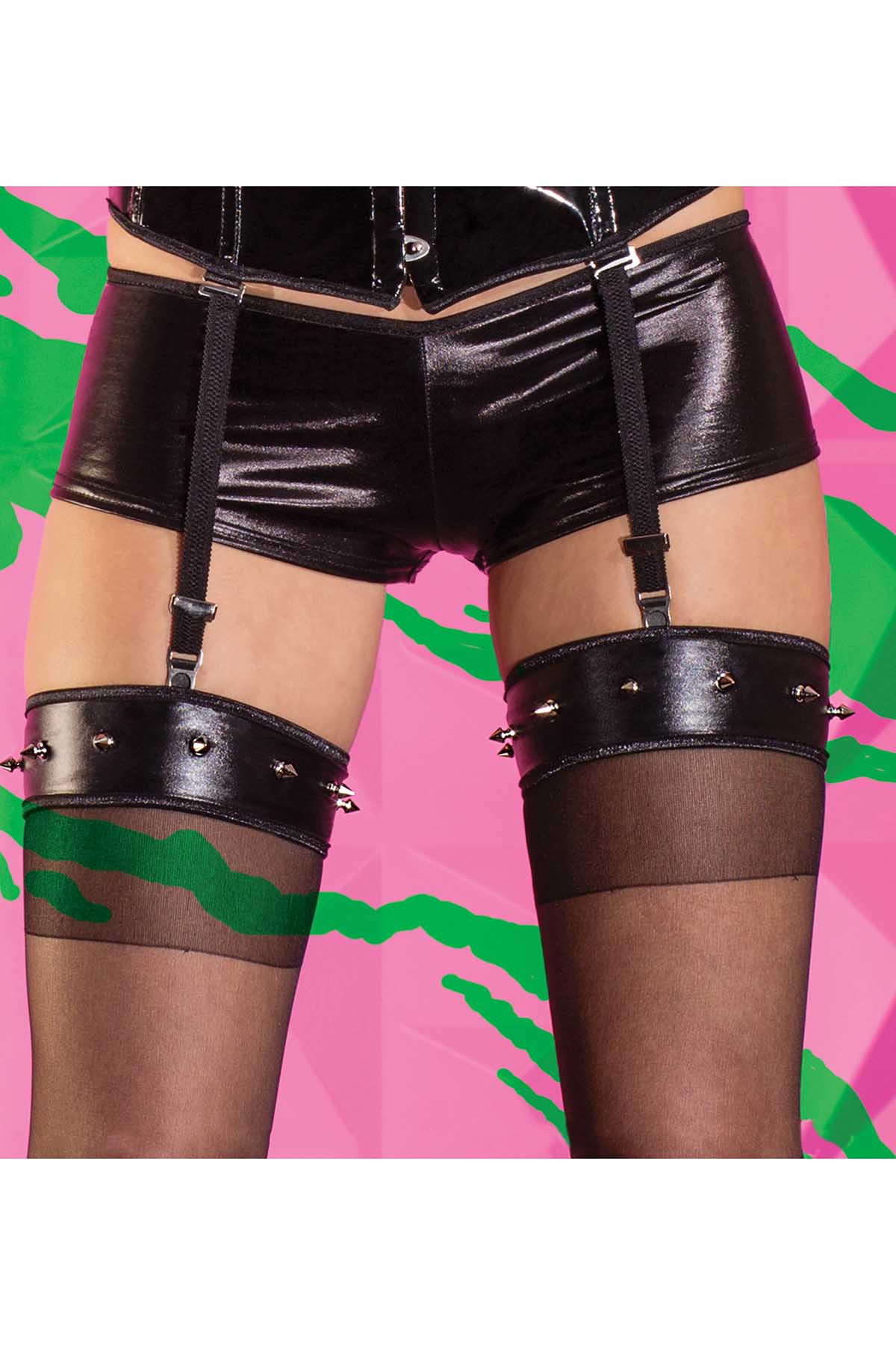 Coquette Black Versatile Wet-Look Garter/Choker