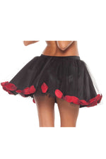 Coquette Black & Red Rose Petal Petticoat