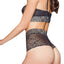 Coquette Black & Silver Bra & High Waisted Thong Set