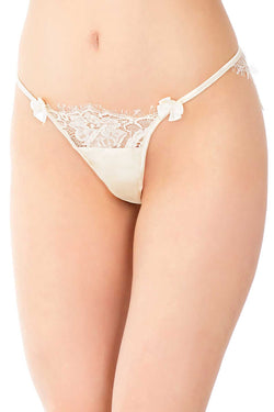 Coquette Ivory Satin & Eyelash Lace Panty thumbnail 3