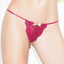 Coquette Raspberry Stretch Lace Adjustable G-String