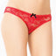 Coquette Red Lace Jingle Bells Crotchless Panty