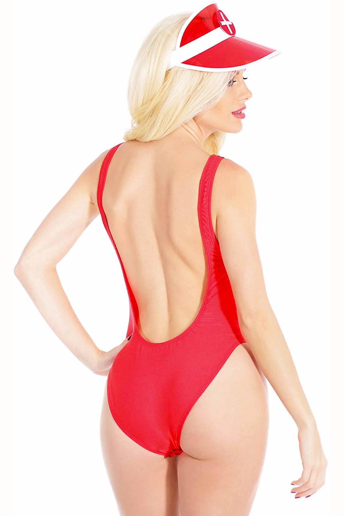 Coquette Red Lifeguard 4-Piece Costume