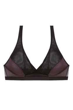 Cosabella Graphite/Black Mixed-Meshages Tall Triangle Bralette thumbnail 2