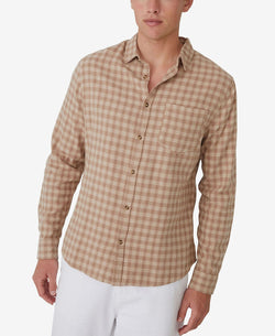 Cotton On Camden Long Sleeve Shirt Desert Check thumbnail 1