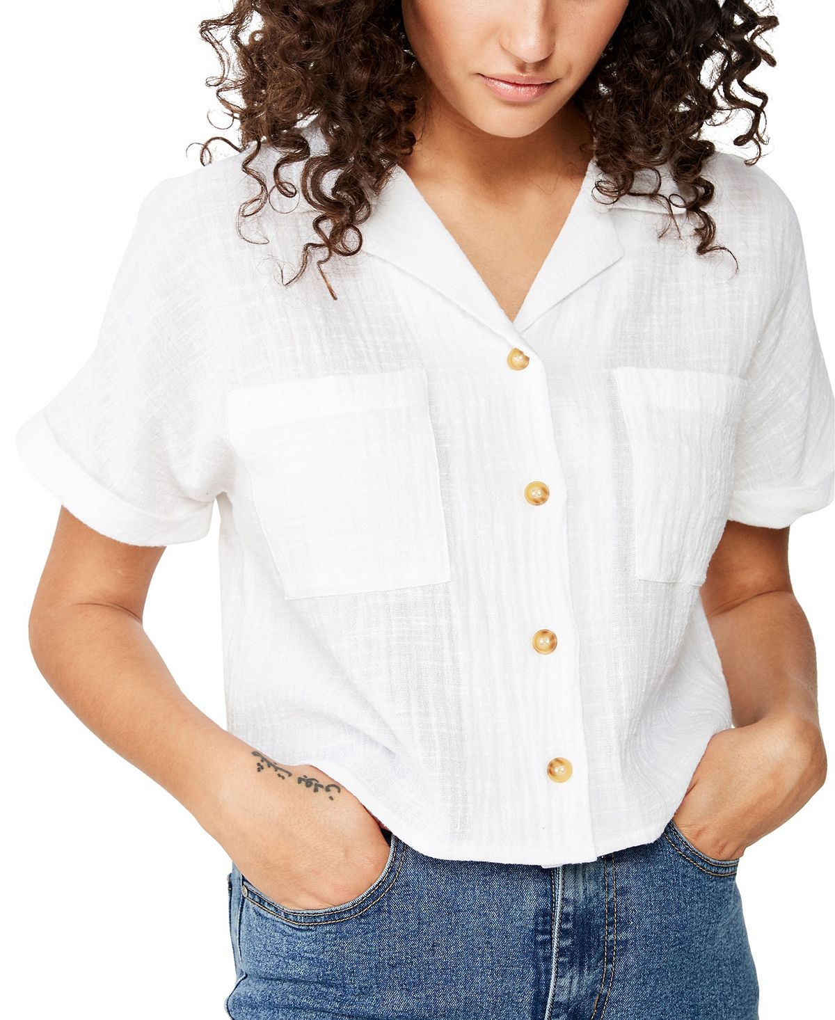 Cotton On Erika Short Sleeve Shirt White