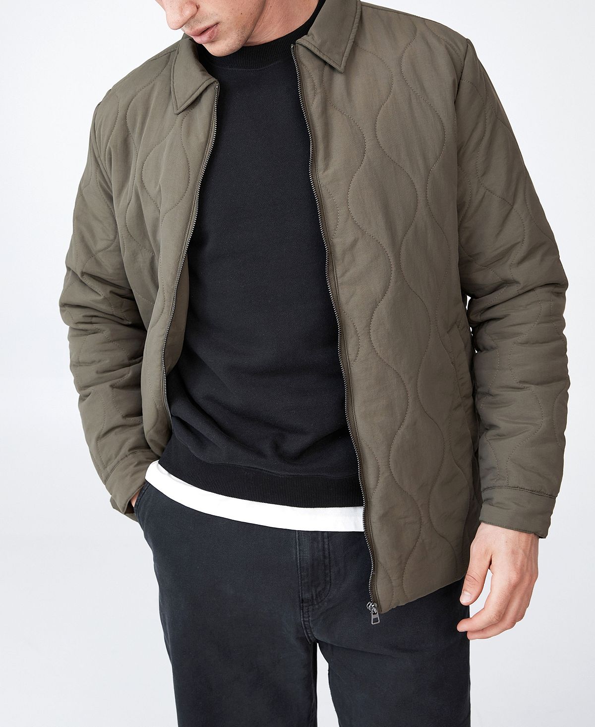 Cotton On Recycled Harrington Jacket Khaki