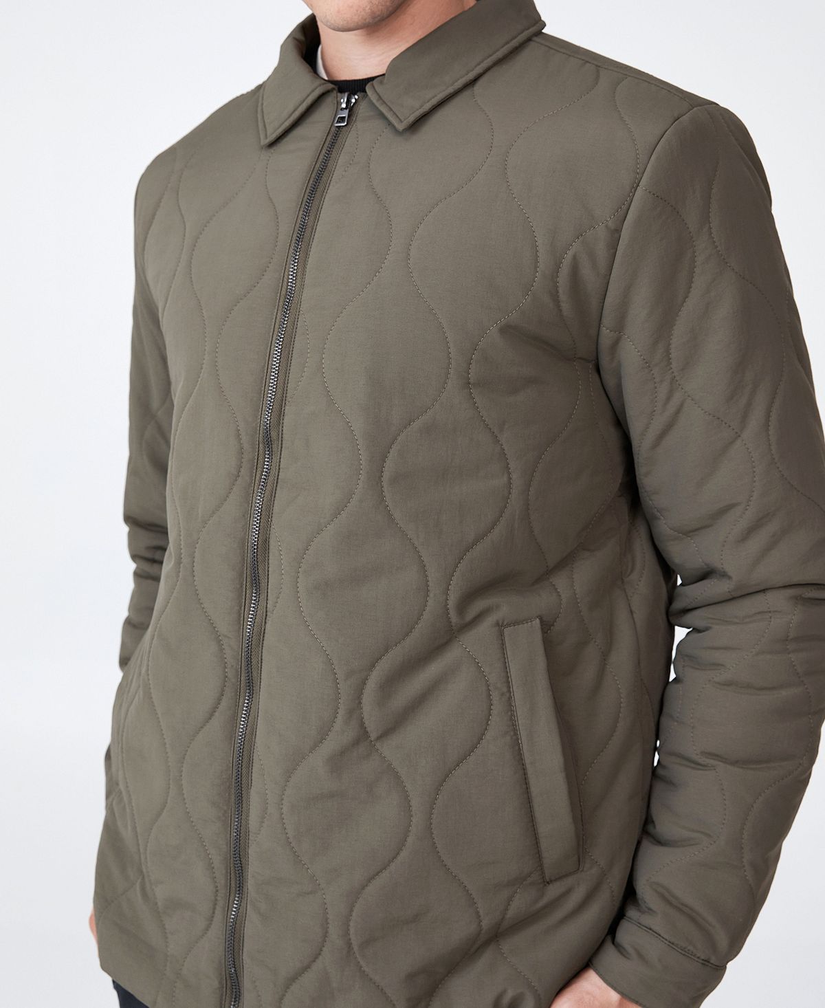 Cotton On Recycled Harrington Jacket Khaki