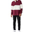 Cotton On Rugby Long Sleeve Polo Shirt Burgundy Mid Panel
