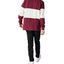 Cotton On Rugby Long Sleeve Polo Shirt Burgundy Mid Panel