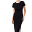 Cotton On Wo Essential Split Short Sleeve Midi Dress Black