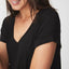 Cotton On Wo Karly Shorts Sleeve V Neck Top Black