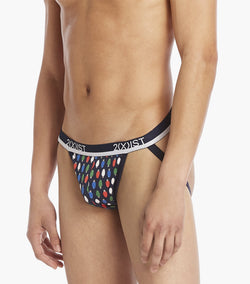 Cotton Stretch Jock Strap 3+1 Bonus Pack Blue thumbnail 2